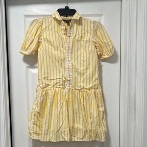Polo by Ralph Lauren Yellow & White Striped Button-Front Shirt Dress